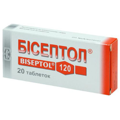 Світлина Бісептол таблетки 100 мг/ 20 мг №20